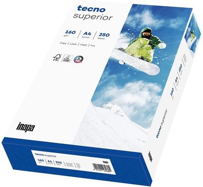 inapa Drucker- Kopierpapier tecno Superior 160g A4, 250 Blatt hochweiß