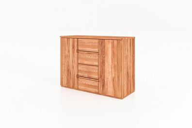 Kommode Bento aus Kernbuche massiv 111x45x83 cm mit 2 Türen und 4 Schubladen