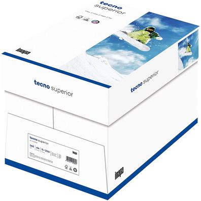 inapa Drucker-/ Kopierpapier tecno Superior: 160 g/m², A4, 1.250 Blatt hochweiß