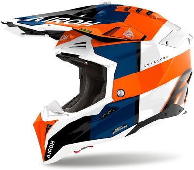 Airoh Crosshelm Helmet Aviator 3 Monarch Orange Gloss 57-25005