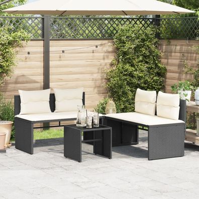 TOP Garten-Sofagarnitur | Balkonmöbel | Terrasse | Poly-Rattan | inkl. Kissen