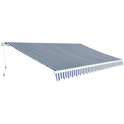 vidaXL Gelenkarmmarkise 500 cm Blau/Weiß
