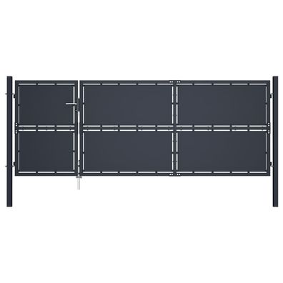 vidaXL Gartentor Stahl 350 x 125 cm Anthrazit