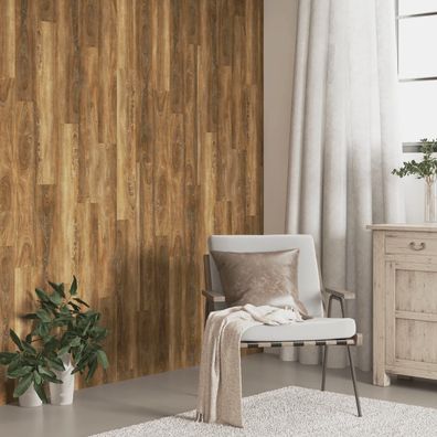 vidaXL Wandpaneele Holzoptik Braun PVC 4,12 m²