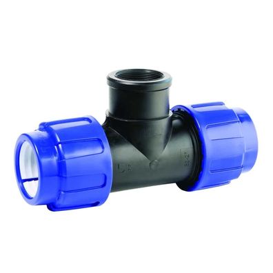 PP-PE T-Stück Verschraubung 40 x 1 1/4" IG x 40 mm DN32 PN10