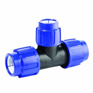 PE Rohr Verschraubung T-Stück 40x32x40 mm – Klemmverbinder aus Polypropylen