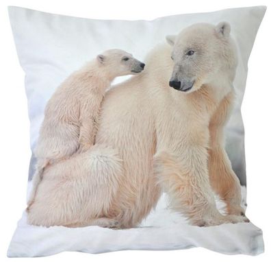 Kissenhülle Winter 40x40 Eisbär Kissenbezug Sofakissen Kissen Dekokissen Weihnachten