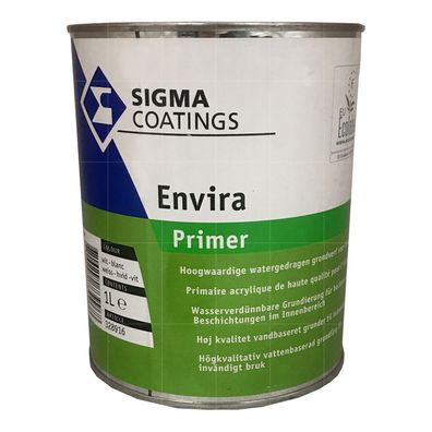 SIGMA Envira Primer 1L Weiß WB Grundierung für Innen Holzgrundierung Holzgrund