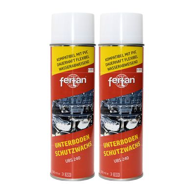 2x FERTAN UBS 240 Unterbodenschutz WACHS SPRAY 27201 0.5 LTR