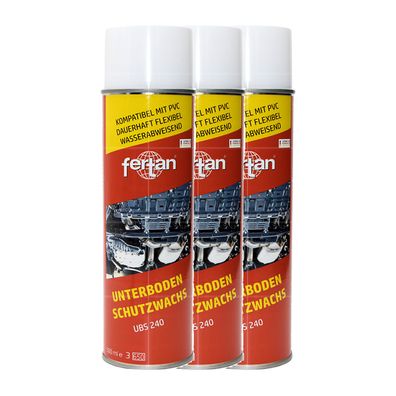 3x FERTAN UBS 240 Unterbodenschutz WACHS SPRAY 27201 0.5 LTR