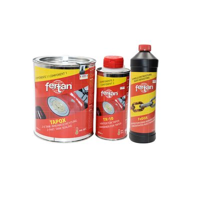 Fertan Tapox Tankversiegelung Epoxy mit Härter und FeDOX Entroster im Set