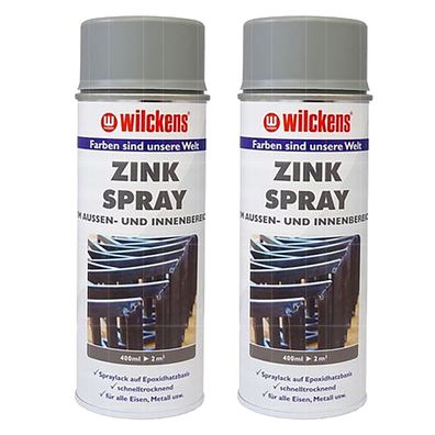 2x Wilckens Zinkspray 0.4 LTR Sprühlack Farbspray Sprühdose