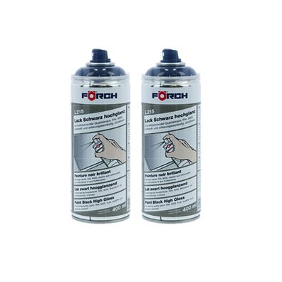 2x FOERCH LACK Schwarz Hochglanz L215 0.4 LTR Sprühlack Sprühdose