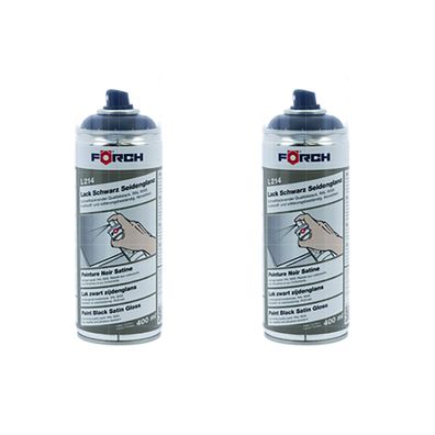 2x FOERCH LACK Schwarz Seidenglanz L214 0.4 LTR Spraylack Farbdose