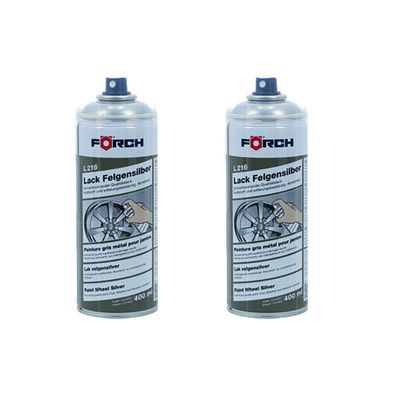 2x FOERCH LACK Felgensilber L216 Felgenlack Farbspray LACK