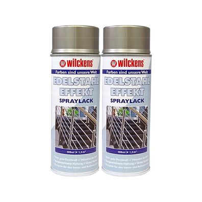 2x Wilckens Edelstahl EFFEKT Spraylack 0.4 LTR Sprühlack Lackspray