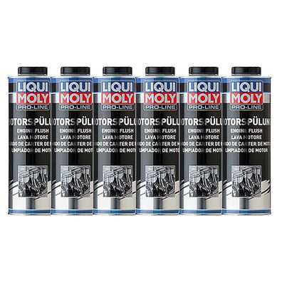 6x LIQUI MOLY PRO-LINE Motorspuelung 1 LTR 2425 Additiv Benziner & Diesel