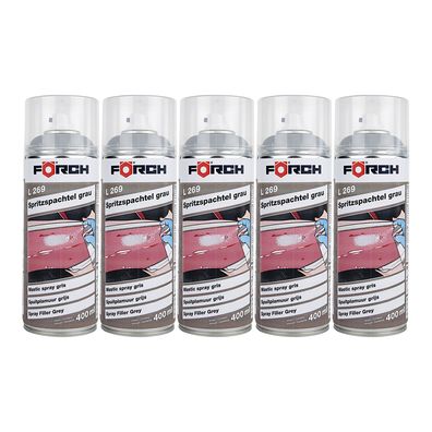 5x FOERCH L269 Spritzspachtel GRAU 0.4 LTR Grundierung Spritzfüller