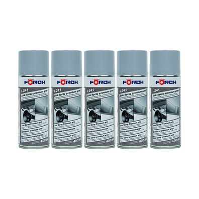5x FOERCH L241 Zinkspray Premium GRAU 0.4 LTR Rostschutz Grundierung