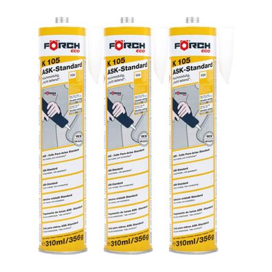 3x FOERCH ECO ASK-STANDARD K105 0.31 LTR Autoscheibenklebstoff