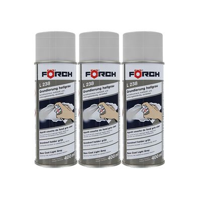 3x FOERCH L238 Grundierung 0.4 LTR Hellgrau Filler Grundierlack
