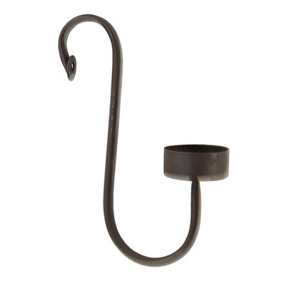 Clayre & Eef Teelichthalter 4x9x18 cm Schwarz Eisen (Gr. 4x9x18 cm)