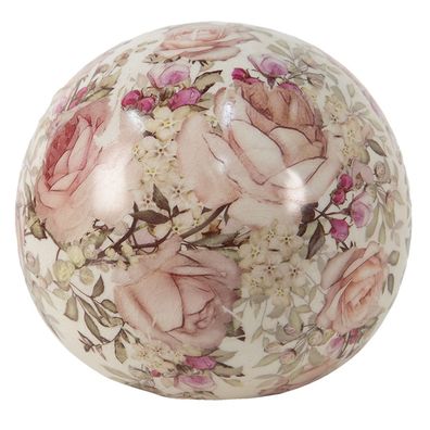 Clayre & Eef Figur Ball Ø 9x8 cm Rosa Keramik Blumen (Gr. Ø 9x8 cm)