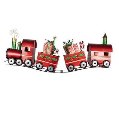 Clayre & Eef Weihnachtsdekoration Zug 140x24x52 cm Rot Metall (Gr. 133x24x52 cm)