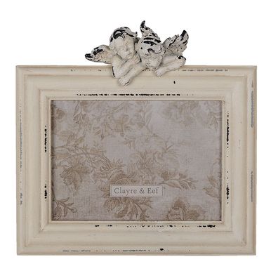 Clayre & Eef Bilderrahmen 18x13 cm Weiß MDF Rechteck Engel