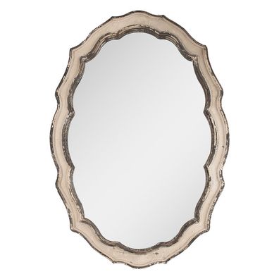 Clayre & Eef Spiegel 52x3x75 cm Beige Braun Holz (Gr. 52x3x75 cm)