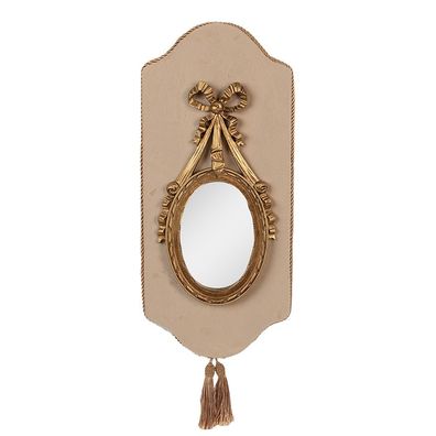 Clayre & Eef Spiegel 20x2x44 cm Beige Goldfarbig Polyresin (Gr. 20x2x44 cm)