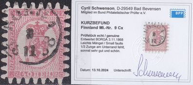 Finnland Finland SUOMI [1866] MiNr 0009 Cx ( O/used ) [02] BPP Kurzbefund