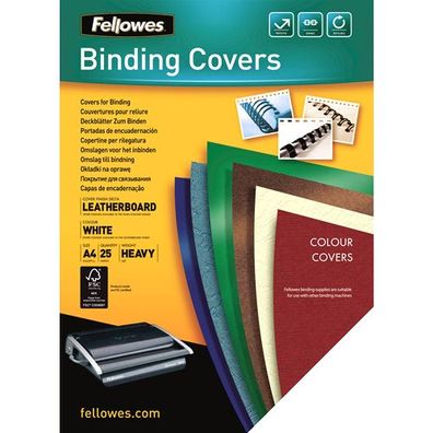Fellowes 5373602 Fellowes Deckblatt Delta, Lederstruktur, DIN A4, weiß