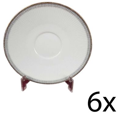 6er Set Untertasse für Kaffee 14,45 cm Seltmann Weiden Monika Schwarz Gold 31646