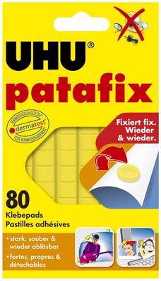 UHU® 50140 patafix Orignal, wieder ablösbar, gelb, 80 Stück