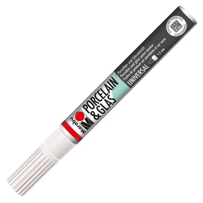 6x Marabu 012331070 Marker "Porcelain & Glas Painter" weiß
