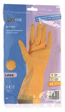 Hygostar 25958 Haushaltshandschuhe Bettina gelb Gr. 8/M Latex beflockt