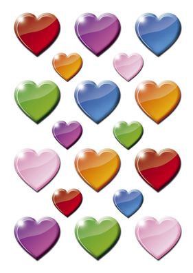 HERMA 3403 Sticker DECOR "Bunte Herzen"