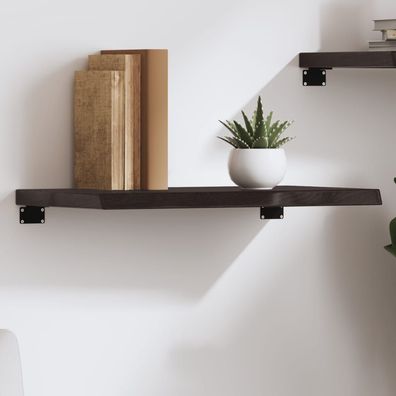 vidaXL Wandregal Dunkelbraun 60x40x(2-4) cm Massivholz Eiche Behandelt