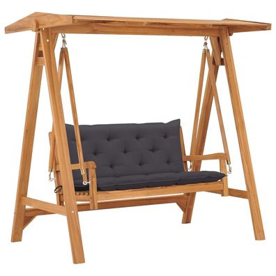 vidaXL Hollywoodschaukel mit Anthrazit Auflage 170 cm Massivholz Teak