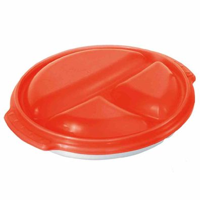 Menüteller "Micro Clever" 25,5 cm weiß/rot 0,75 l, weiß/rot