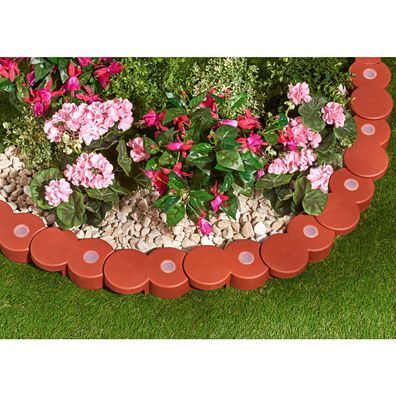 LED Solar Beetbegrenzung Palisade 2,05m Rasenkante Beetumrandung Gartendeko