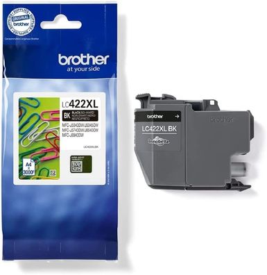 Brother Original Tintenpatrone LC-422XLBK Schwarz für ca. 3.000 Seiten