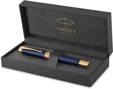 Parker Duofold Prestige Füller | Blue Chevron | Größe Centennial | Füllfederhalter