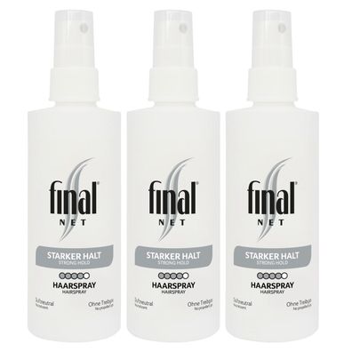 Final Net Haarspray Starker Halt Duftneutral Anti Frizz 125ml 3er Pack