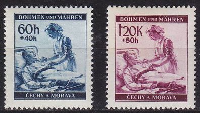 Germany REICH Böhmen Mähren [1941] MiNr 0062-63 ( * */mnh ) Rotes Kreuz