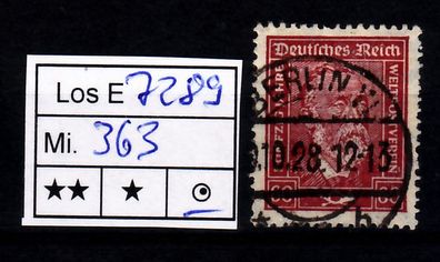 Los HB7289: Deutsches Reich Mi. 363 x, gest