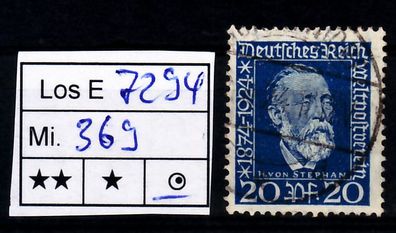 Los HB7294: Deutsches Reich Mi. 369, gest