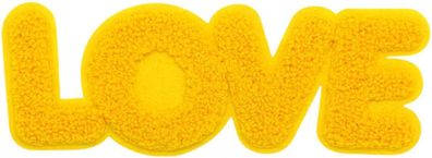 Love Gelber Aufnäher - Chenille Aufbügler mit 3D-Effekt (20 cm Lang)