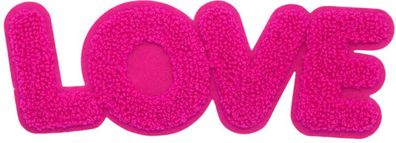 Love Pinker Aufnäher - Chenille Aufbügler mit 3D-Effekt (20 cm Lang)